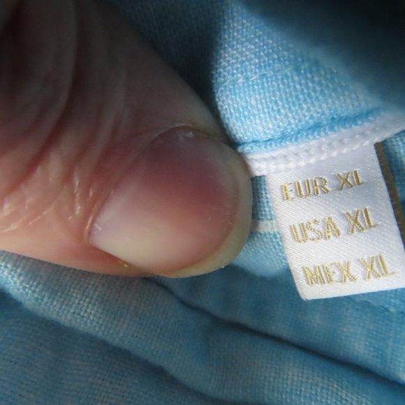 Porter and Ash Shirt Mens XL Blue 100% Linen Button Up Short Sleeve Casual - Picture 8 of 8